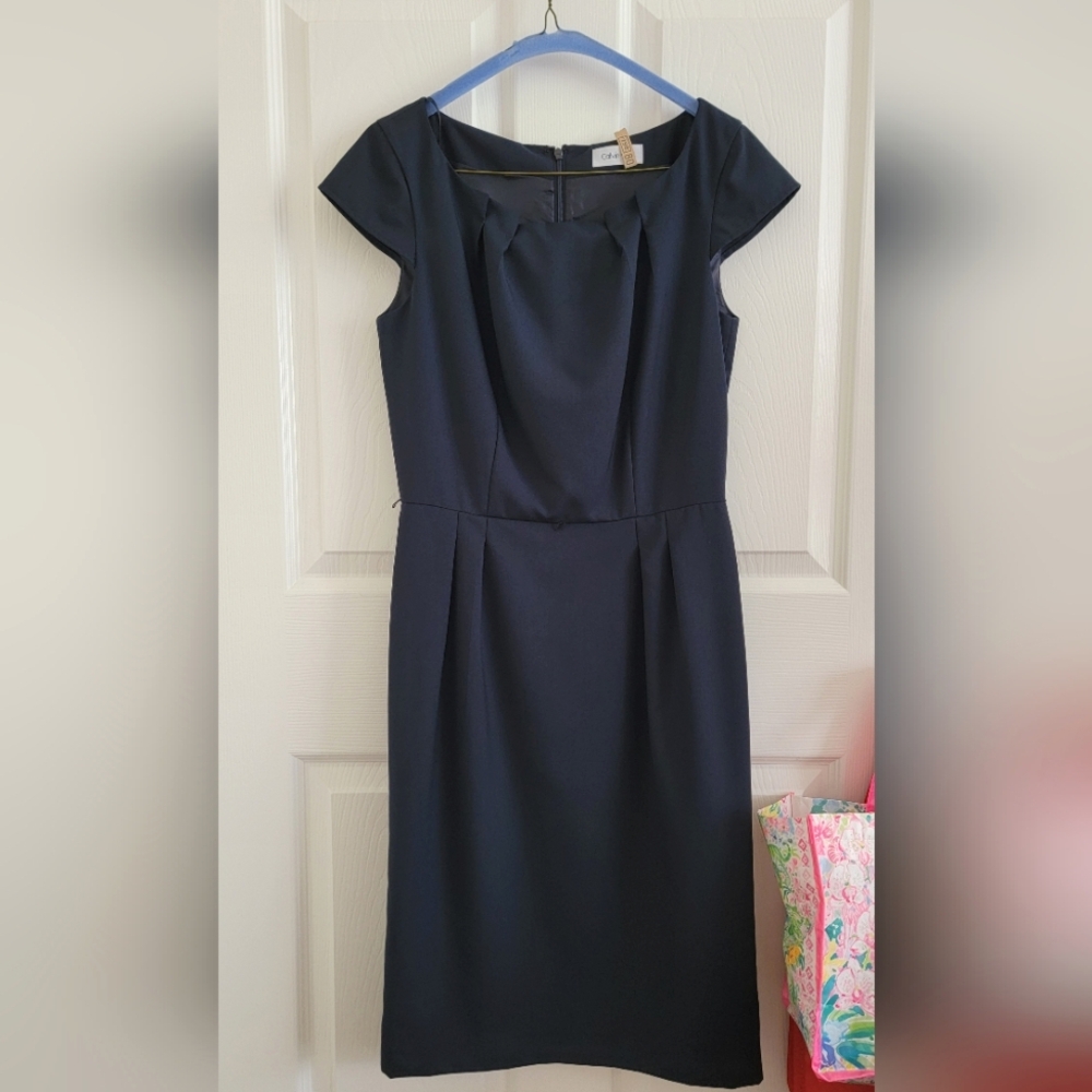 Calvin Klein Navy Blue Women's Sheath Dress, Size 0 - Picture 8 of 10